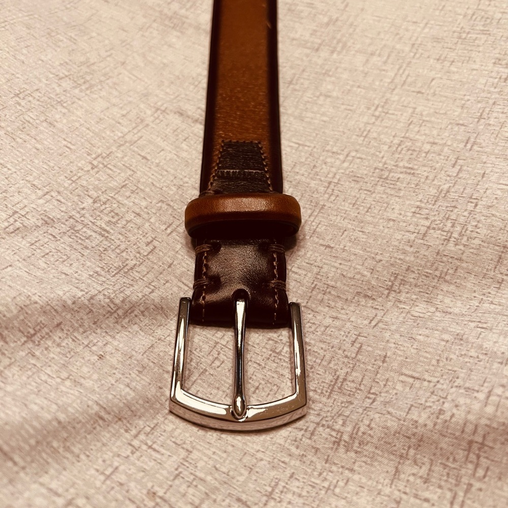 Cole Haan Tan Leather Belt with Silver Buckle